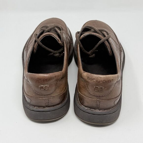 Rockport Blackville Derby Shoes Mens 10 W Wide Brown Tumbled Leather Casual